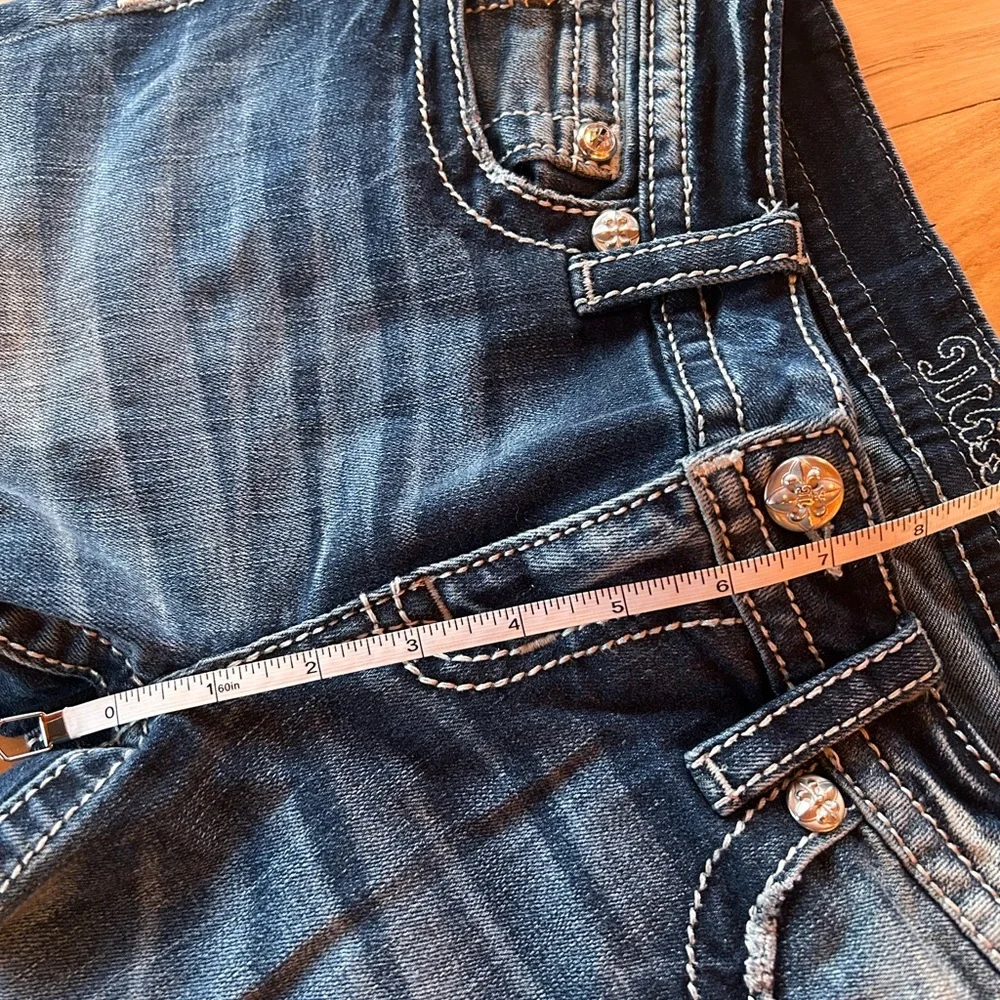Miss Me Dark Blue Jeans with Contrast Stitching - Picture 6 of 10